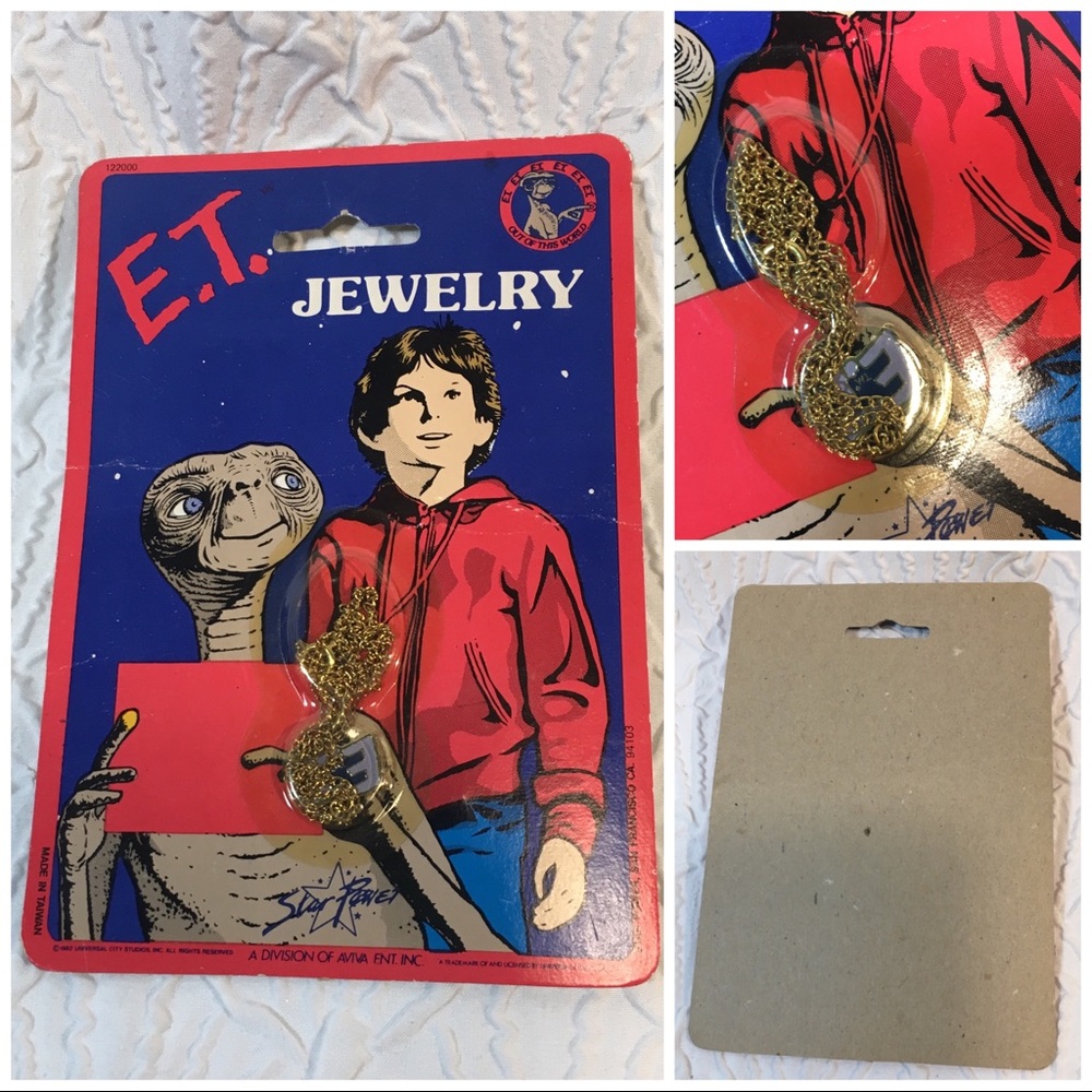 4 Vintage E.T. the Extra Terrestrial Necklace NIP